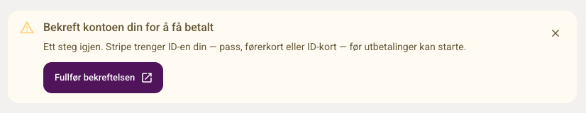 Bekrefte identitet for å få betalt på Loopyty